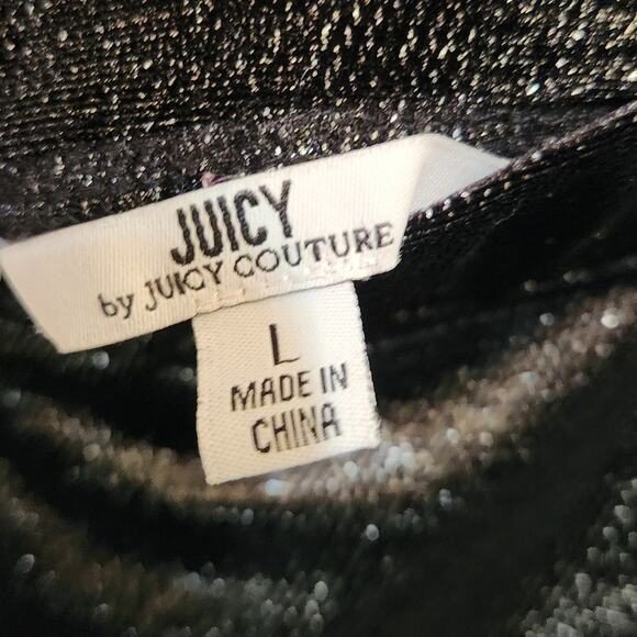 Juicy By Juicy Couture Mid Rise Wide Leg Velour Sweat Pants Black Size Large - Picture 7 of 9